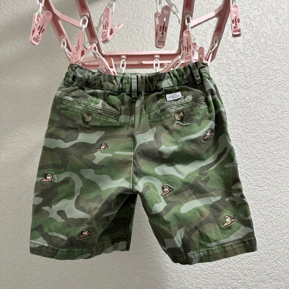 Vineyard Vines Boys Breaker Shorts Camo Surfing Dog Adjustable Waist Size 7